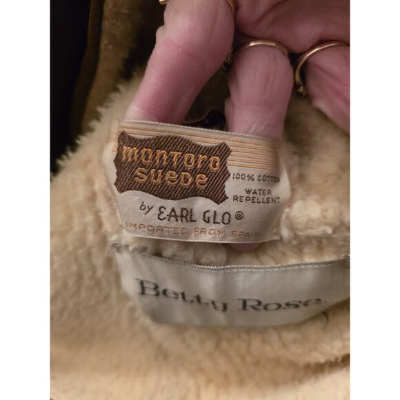 Vtg 70s penny Lane Suede Faux Sherling Collared Jacket Betty Rose Daisy Jones - Picture 8 of 12